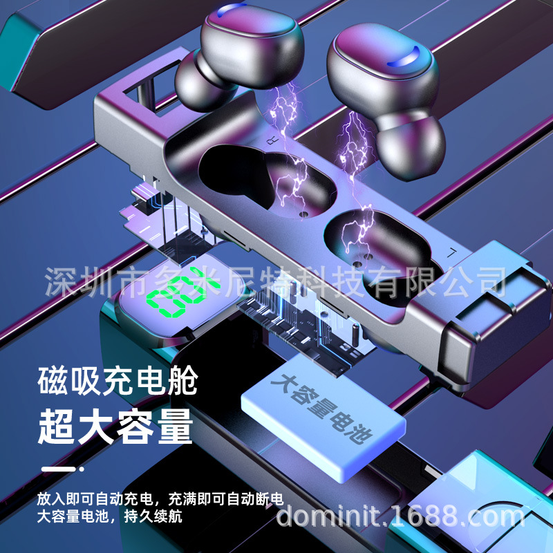 Auriculares Bluetooth E50 reducción de ruido inalámbrico en la oreja auriculares deportivos grieta Luz de respiración TWS auriculares para juegos