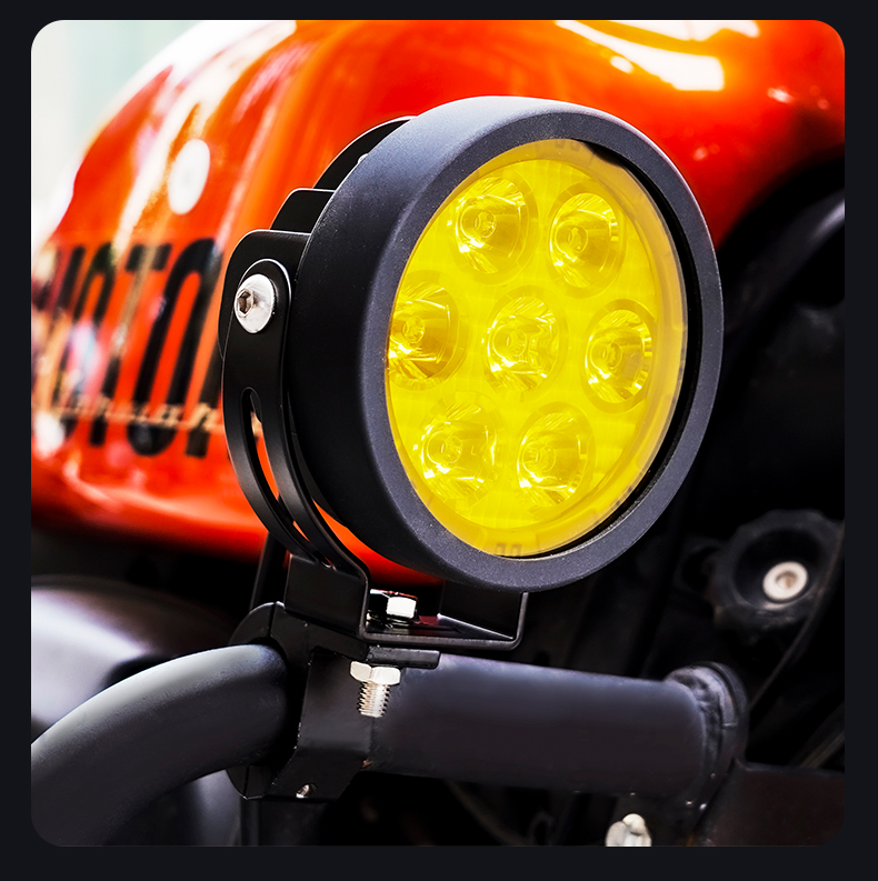 tdgo7 motorcycle spotlight LED road-clearing high-intensity external headlight waterproof modified yellow-white light strobe auxiliary light