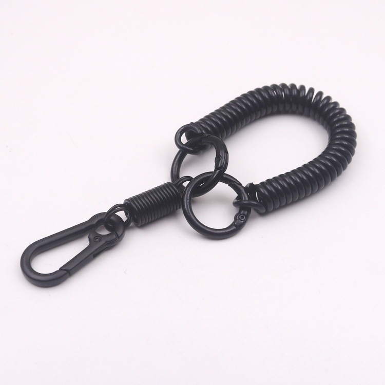 Manufacturer Wholesale Plastic Spring Rope Key Chain Bag Card Holder Lanyard Keychain Elastic Anti-Lost Rope Modern Simple Style