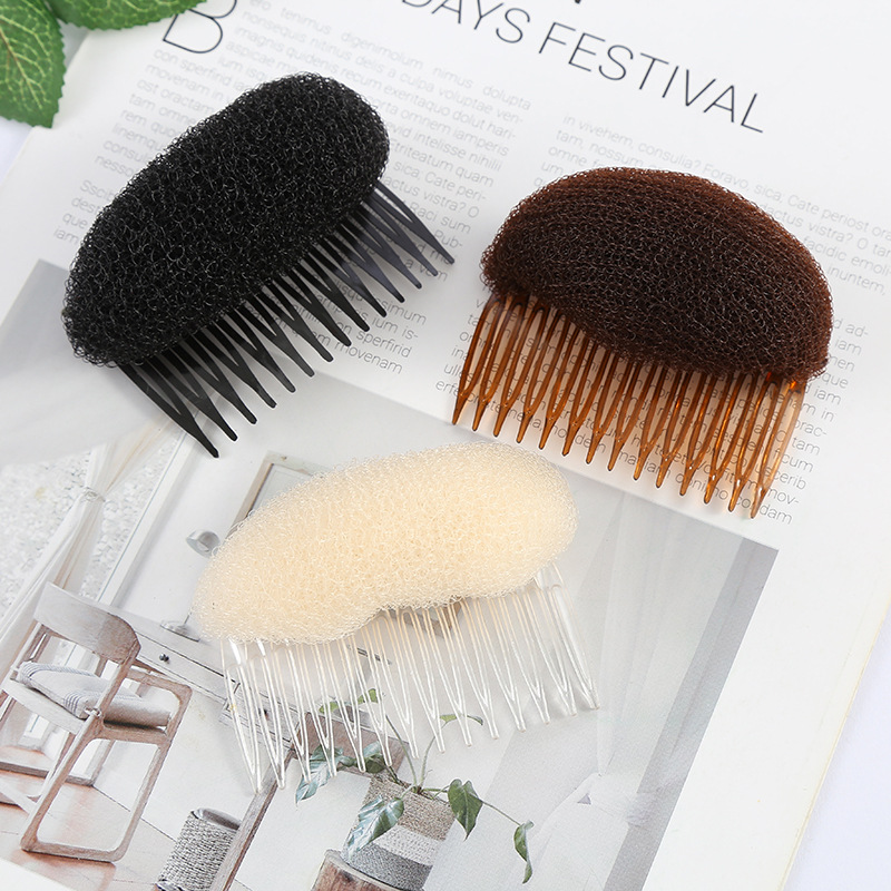 Princess Front Hair Pad, Korean Style Girl Fringe Fluffy Bun Holder, Solid Color Fringe Heightening Pad Hair Adhesive Pad