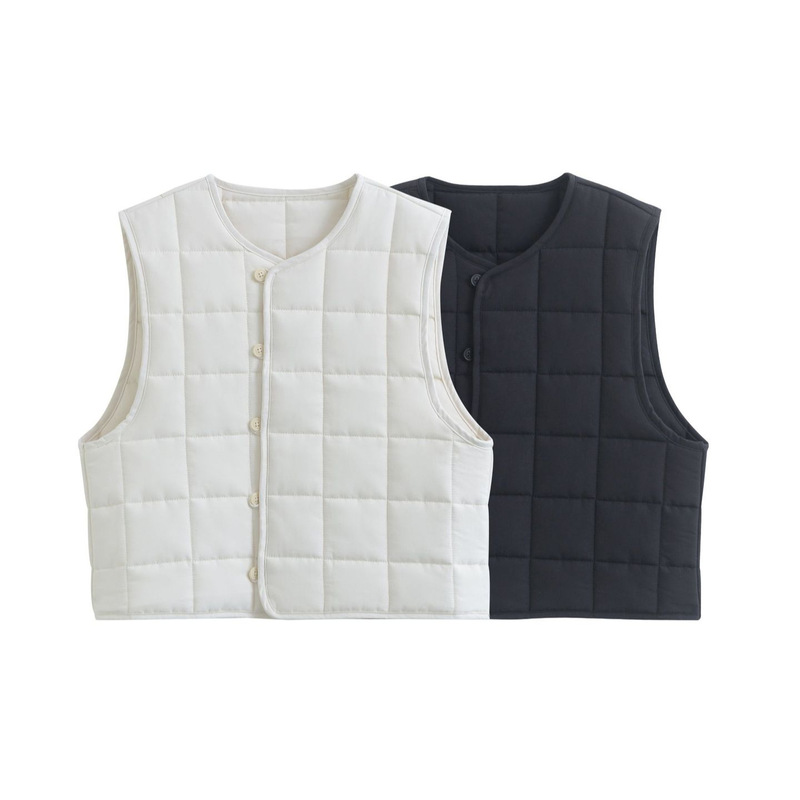Autumn and Winter Minimalist Quilted Cotton Vest, Simple and Versatile Style, Women's Inner Vest, Elegant Design Cotton Vest for Women