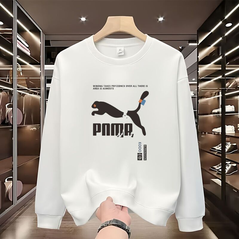 European High-End Men's Sweatshirt, Autumn and Winter Fashion Trend, Letter Print Long-Sleeved T-Shirt, Korean Style Slim Fit Fleece Top European High-End Men's Sweatshirt, Autumn and Winter Fashion Trend, Letter Print Long-Sleeved T-Shirt, Korean Style Slim Fit Fleece Top