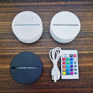 Factory direct 3D night light base touch remote control colorful acrylic LED night light USB charging base desk lamp