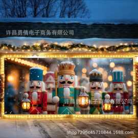热卖糖果屋胡桃夹子糖果圣诞节车库门横幅背景布挂布派对旗帜横幅