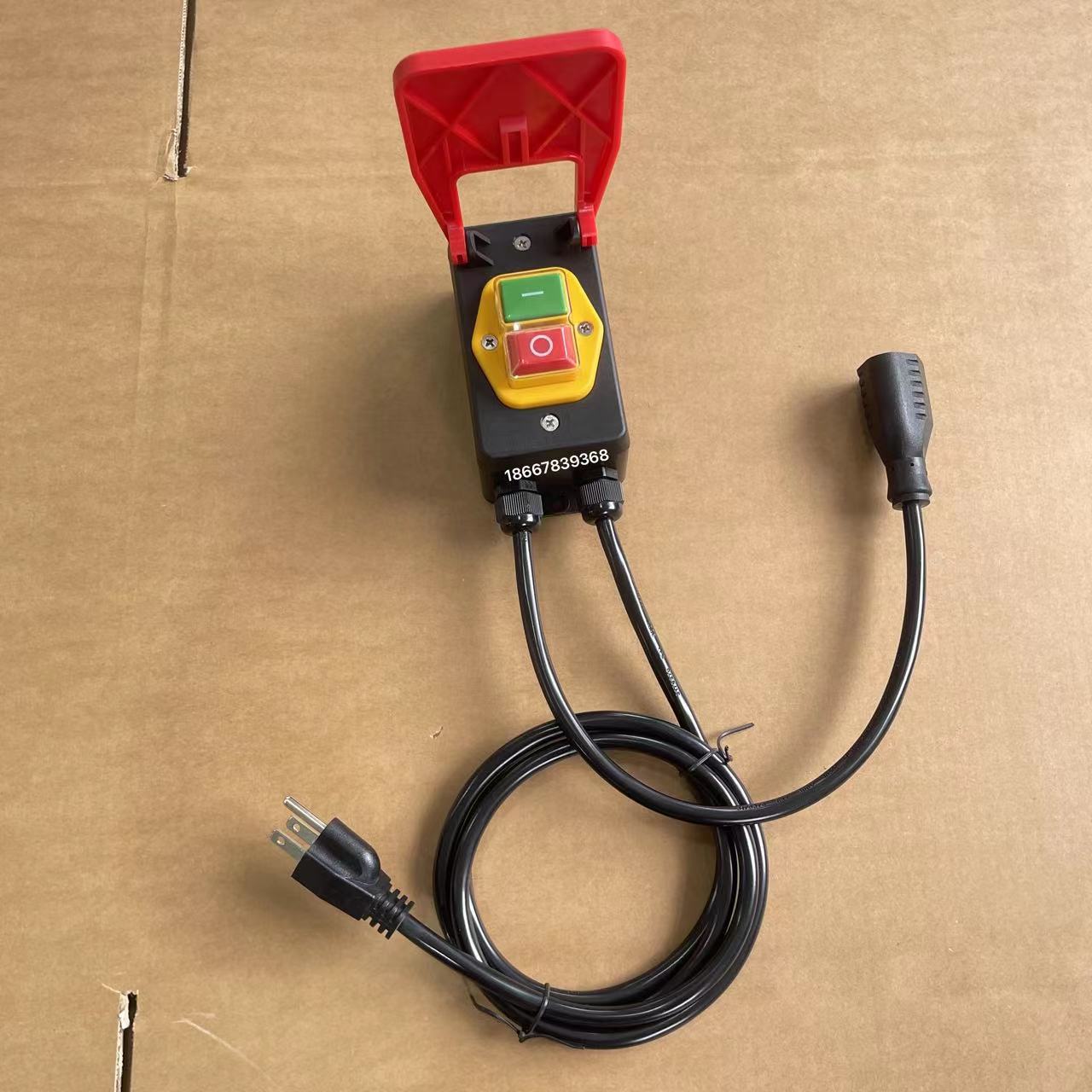 供应急停压盖电磁开关电源连接线 电磁开关美规插头电源线 AC线