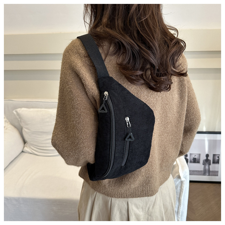 Bolsa de pecho de lana 2024 nuevo retro pequeño fresco coreano bolso casual simple bolso de lana ligero