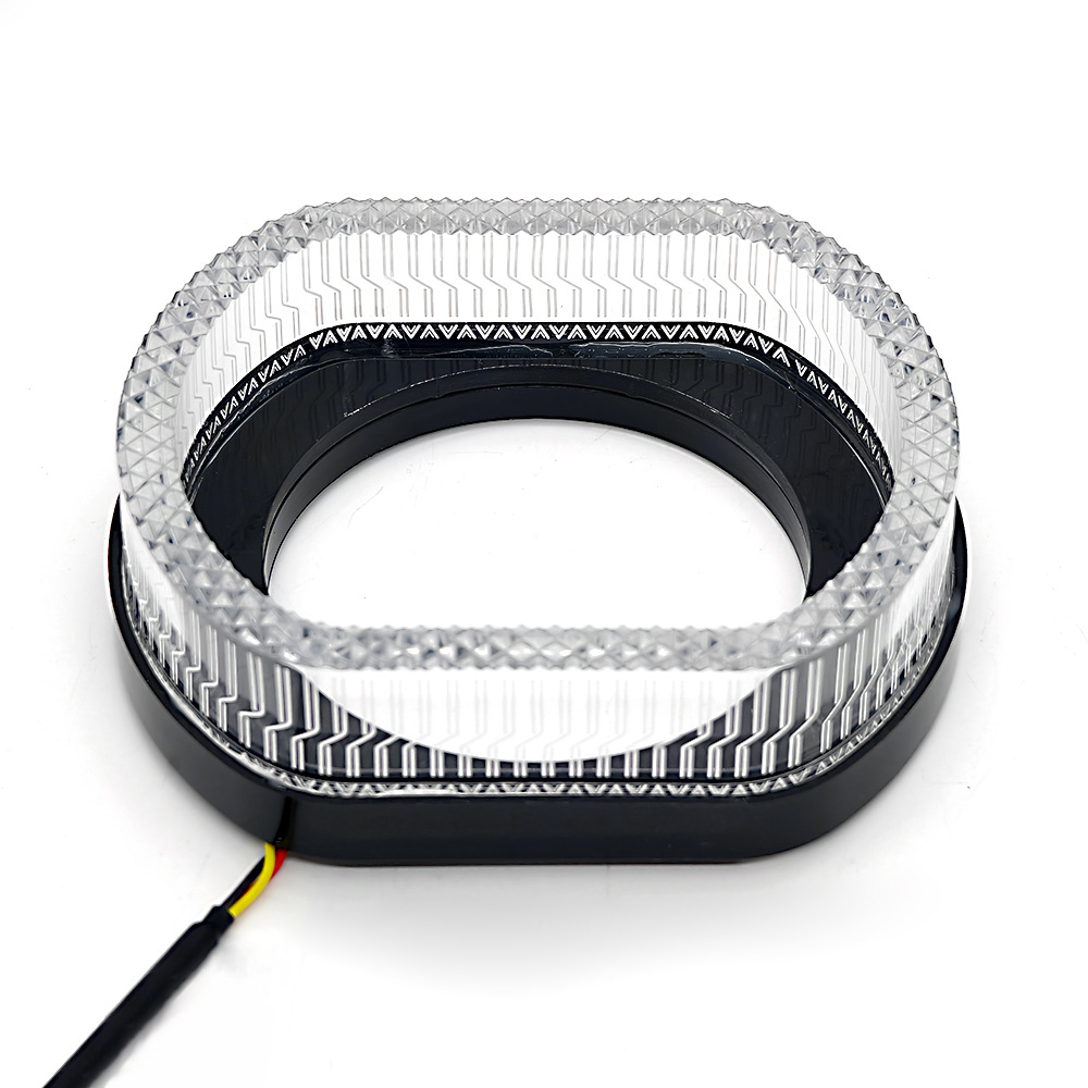 Cross-Border New Car Led Headlight Decorative Halo Ring with Colorful 5D Lens Angel Eyes Integrated Cover Turn Signal Modification