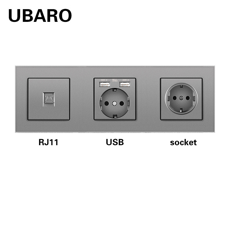 258 전화-USB 소켓-회색