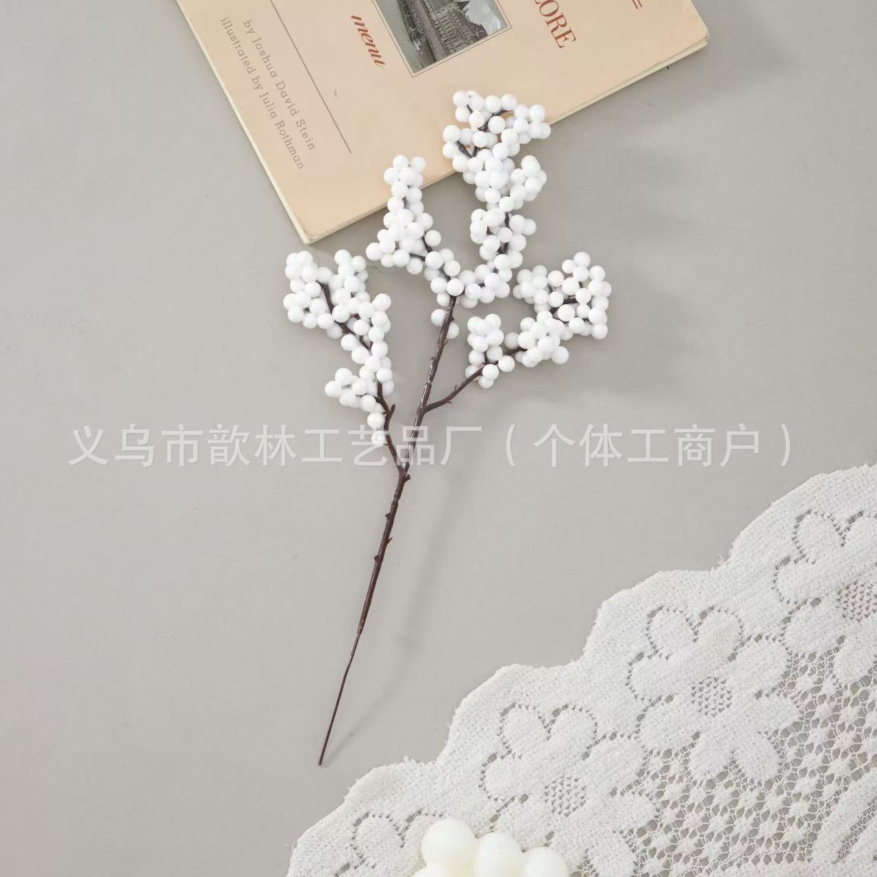 Ramas de Frutos Rojos Artificiales Plástico y PU para Bodas y Decoración del Hogar image 51