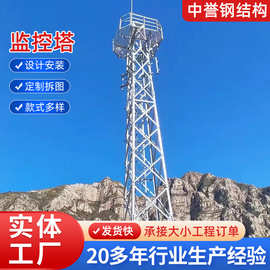 钢结构25米钢结构海防监控杆塔摄像角钢塔监控塔钢结构现货监控塔