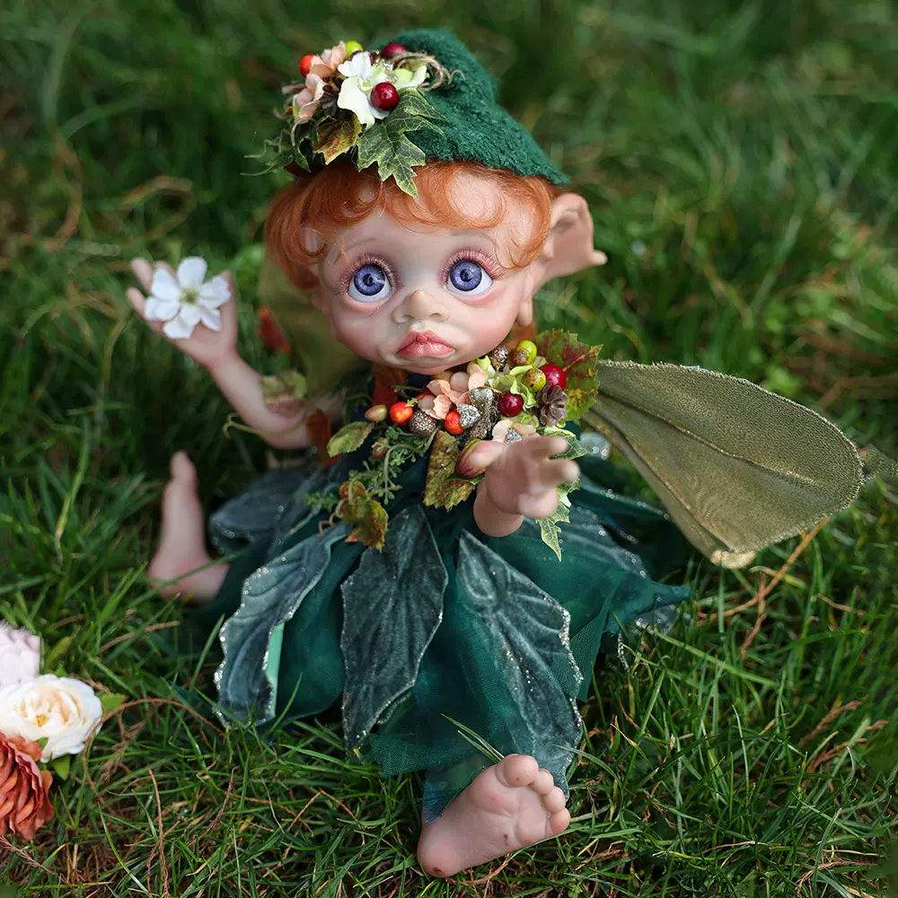 跨境16寸植发全软胶精灵重生娃娃婴儿玩具40cm人偶公仔礼物品摆件