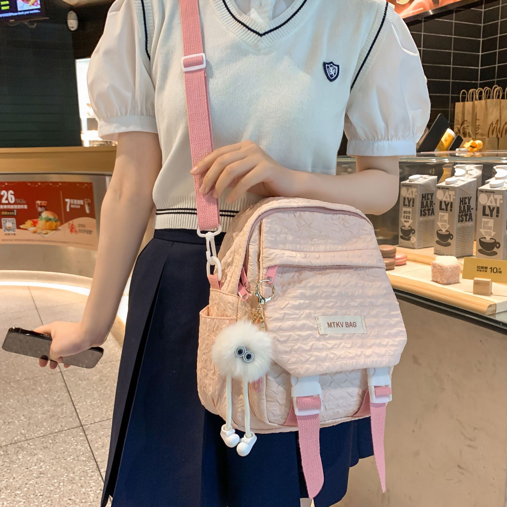 INS style schoolbag hombres y mujeres nueva moda estudiante todo partido mochila de viaje de gran capacidad mochila crossbody multiusos