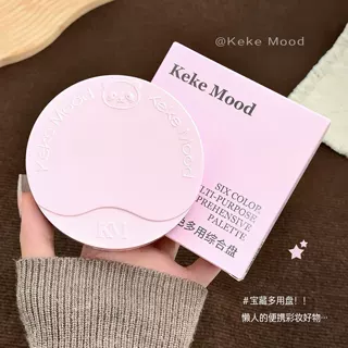 kekemood六色多用综合盘眼影腮红修容细腻轻薄蜜粉干粉工厂批发