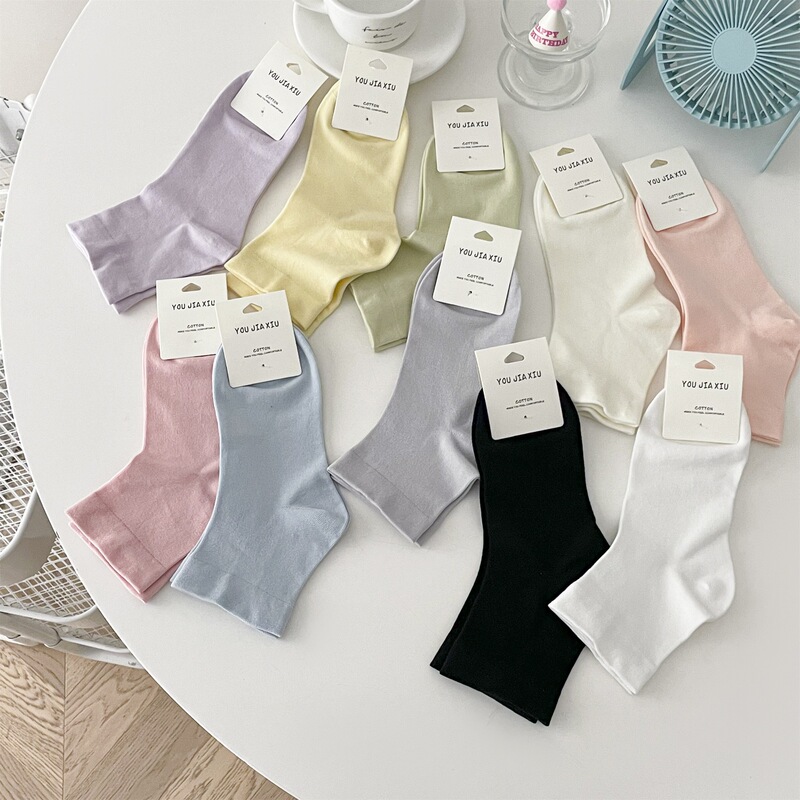 Socks Spring and Summer Girls' Boneless Moon Socks Japanese Women's Short Socks Cotton Spring and Summer Thin Candy-colored Stacking Socks Socks Spring and Summer Girls' Boneless Moon Socks Japanese Women's Short Socks Cotton Spring and Summer Thin Candy-colored Stacking Socks
