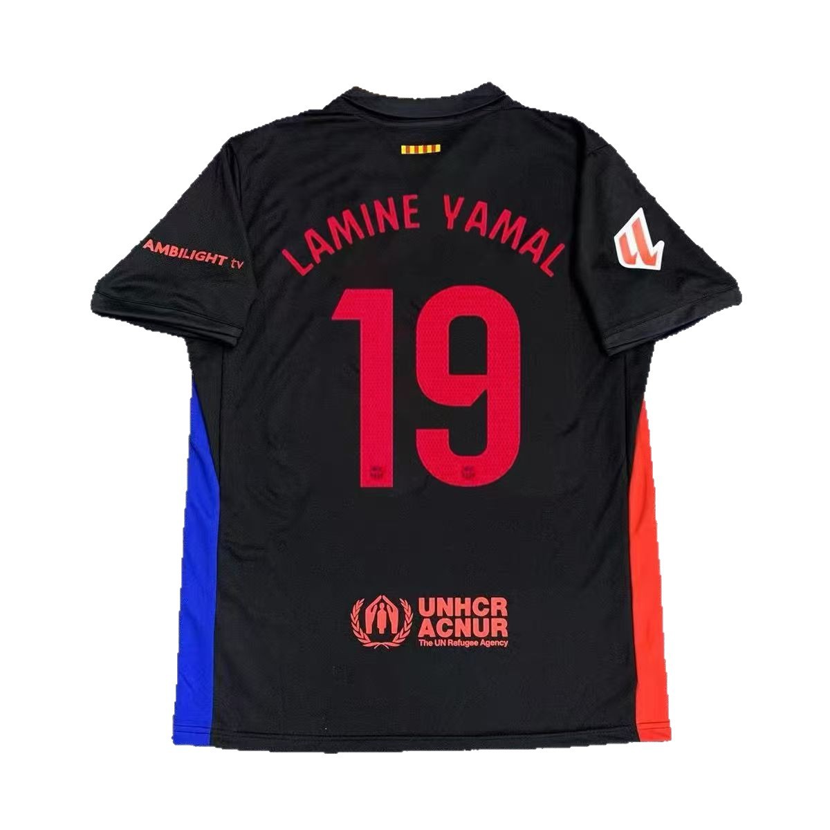 24-25 Barcelona Real Madrid Home Champions League 19 Yamal 11 Rafinia 9 Mbappe Jersey