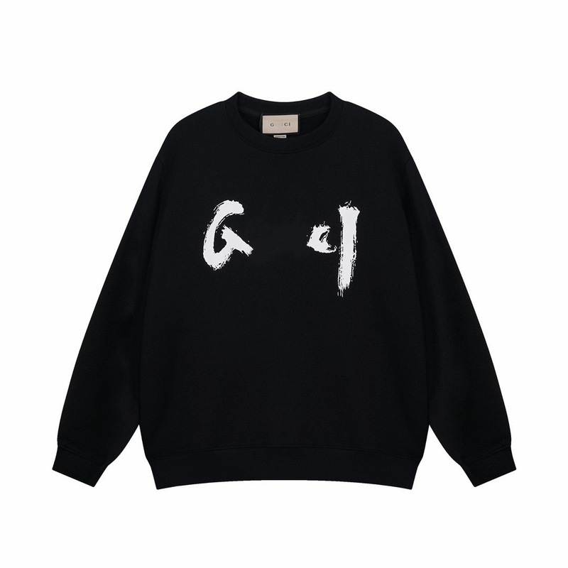 跨境正确版本G家25ss新款字母Logo圆领宽松圆领T恤卫衣男女同款|undefined