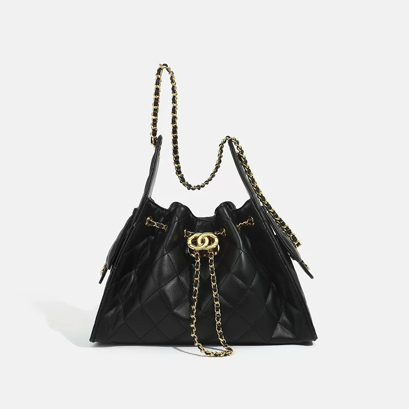 Плечевая сумка, вместительная цепочка, подмышечная сумка, стиль Chanel, шнуровка