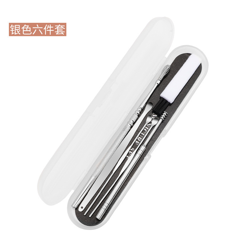 Acero inoxidable oreja de excavación set adulto espiral herramienta de excavación de orejas doméstica profesional hebilla cuchara de orejas