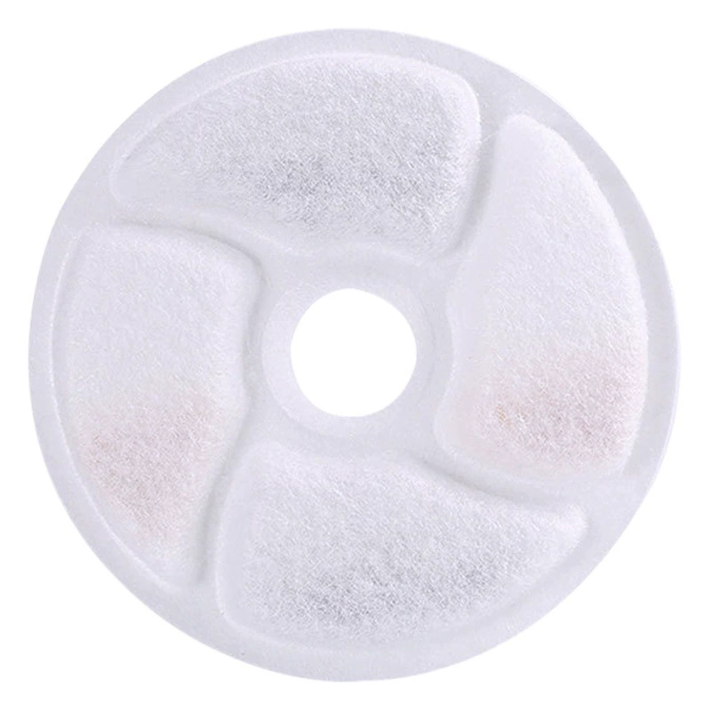 Новый маленький цветочный круглый диспенсер для воды для домашних животных, фильтрующий элемент, кокосовая скорлупа, активированный уголь, диспенсер для воды для кошек, фильтр, хлопковый лист