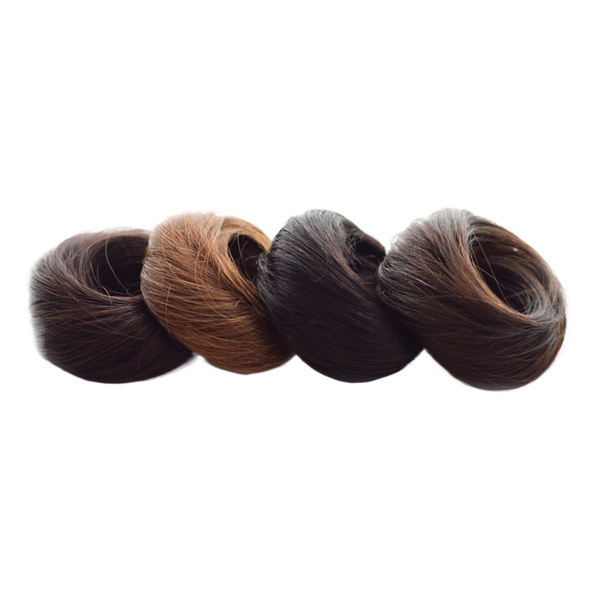 Pelota cabeza peluca pelo real peluca femenina anillo esponjoso flor natural corsé pelo perezoso updo artefacto bola clip de pelo anillo de pelo