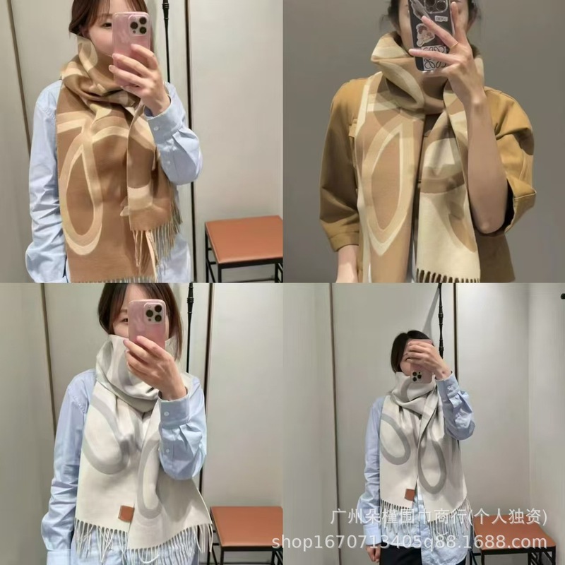 经典新款涂鸦羊毛围巾女时尚秋冬大牌批发羊绒围巾长款百搭披肩围|undefined
