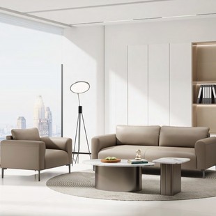 Office Reception Simple Modern Front Desk Reception Room Leisure Area Business Negotiation Single Three-Person Sofa Coffee Table Combination