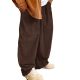 Cross-border Explosions Loose Corduroy plus size Loose Waist Retro Wide Leg All-match Fashion Trend European Size Straight Leg Pants
