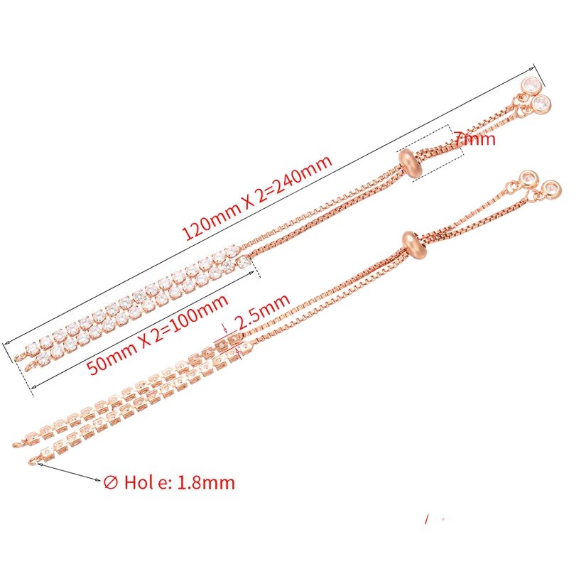 Pull white diamond bracelet semi-finished box bracelet micro-inlaid zircon bracelet accessories copper real gold plating VL23