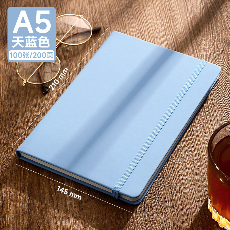 Cuaderno de portátil a5 puede imprimir logotipo DZ engrosado hebilla de escritorio de negocios grabación simple y exquisita superficie de cuero