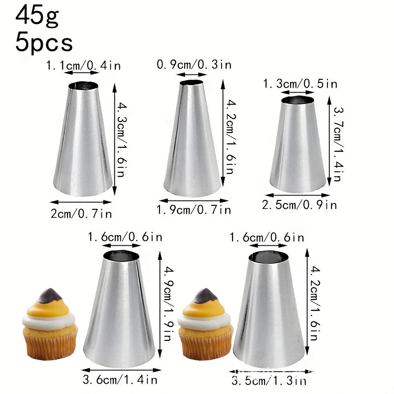 Juego de boca decorada de acero inoxidable 6 dientes 8 dientes 10 dientes 18 dientes boca de flor grande y mediana boca de flor superior de nieve boca de flor de crema