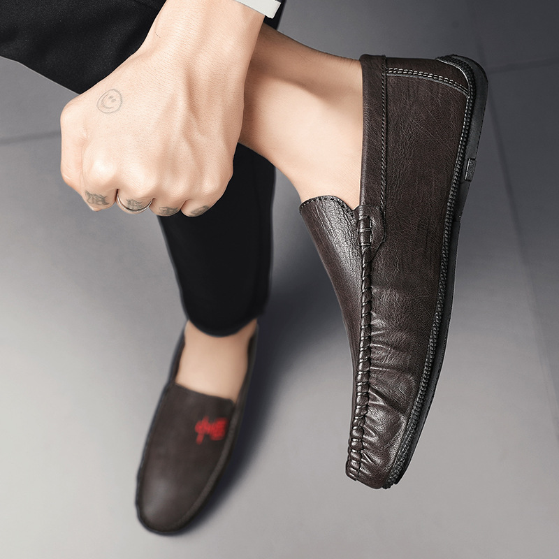 Herren Leder Slipper Bequeme Freizeitschuhe Für Den Sommer_voghion.com