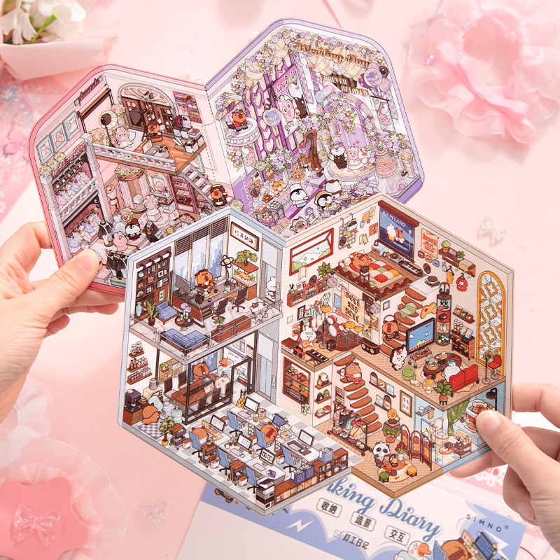 Cross-Border Popular Interactive Version of the Working-Class Stress-Relief Miniature Scene Stickers, Wedding 3D Collage Adult Toy