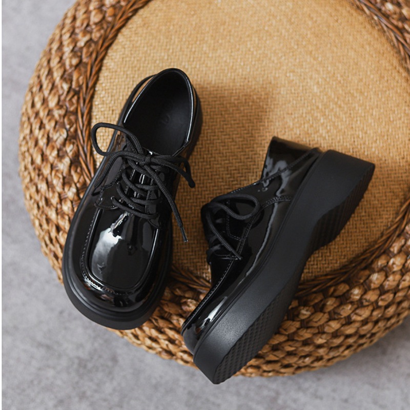 Zapatos Mocasines de Plataforma con Punta Redonda de PU y Caucho para Uso Diario image 4