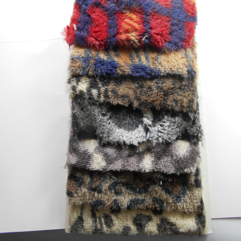 新款PV绒扎染印花条纹毛绒布 南韩绒仿兔毛雕印格子豹纹家纺面料