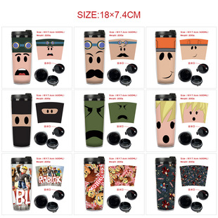 roblox peripheral drinking cup with lid virtual world cartoon student portable sports drinking cup kettle