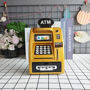 New English ATM machine piggy bank creative children mini safe cartoon password volume coin piggy bank cross-border