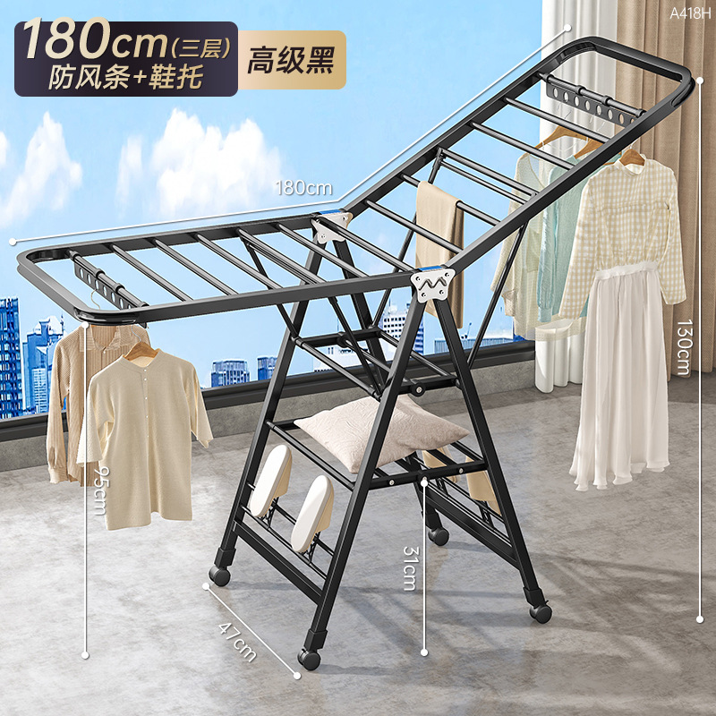 Balcón doméstico móvil varilla de secado interior multifuncional colcha de secado artefacto de suelo percha de secado