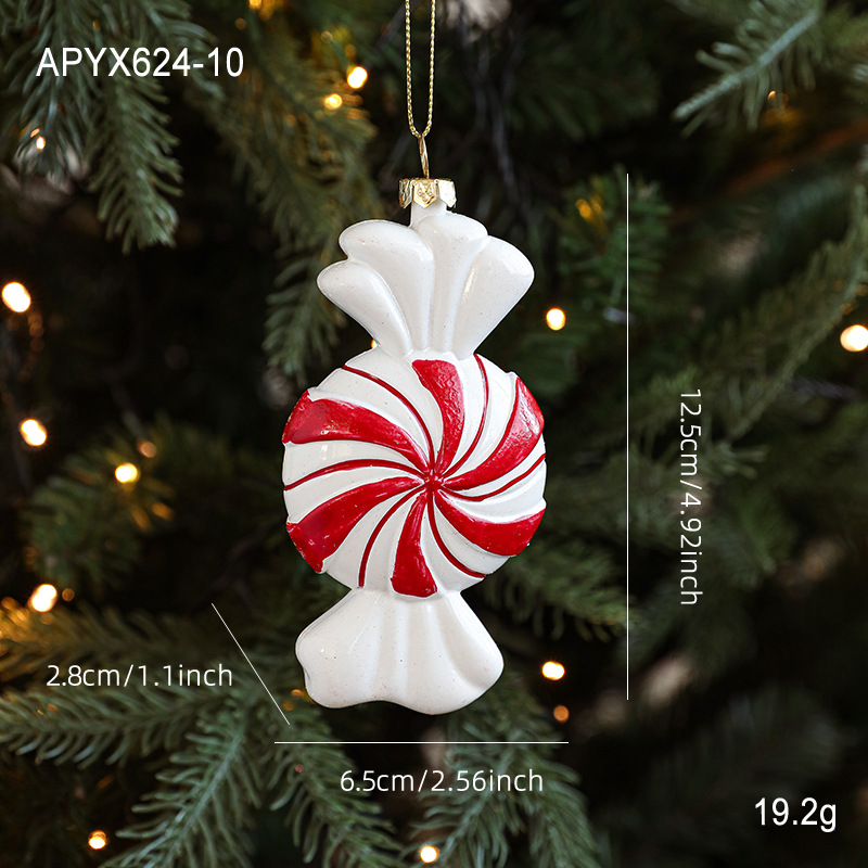 Nuevo color rojo y blanco dibujos animados colgantes de plástico Santa colgantes de árbol de Navidad decoración de atmósfera suministros de diseño