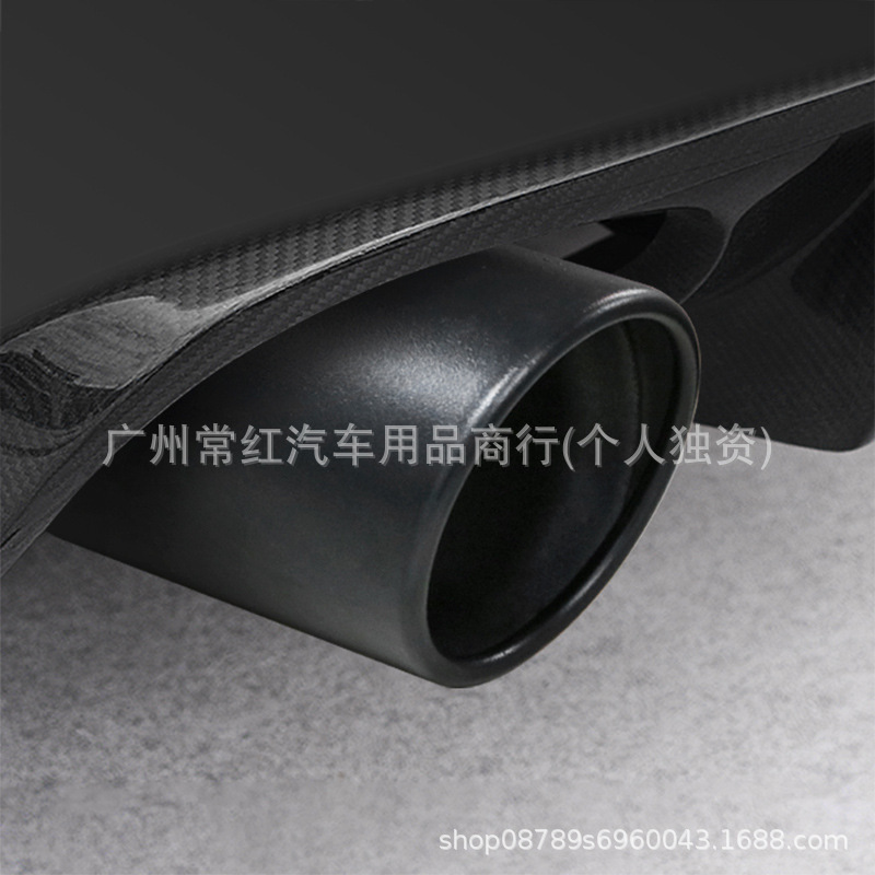 跨境新款汽车改装排气管单管双层加厚碳纤纹尾喉消音器排气鼓尾管|undefined
