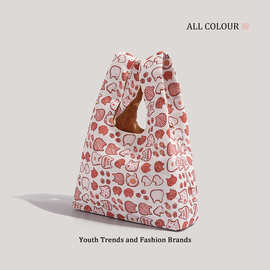 2024新款日系卡通喵咪水桶包简约通勤便携学生手拎包批发跨境