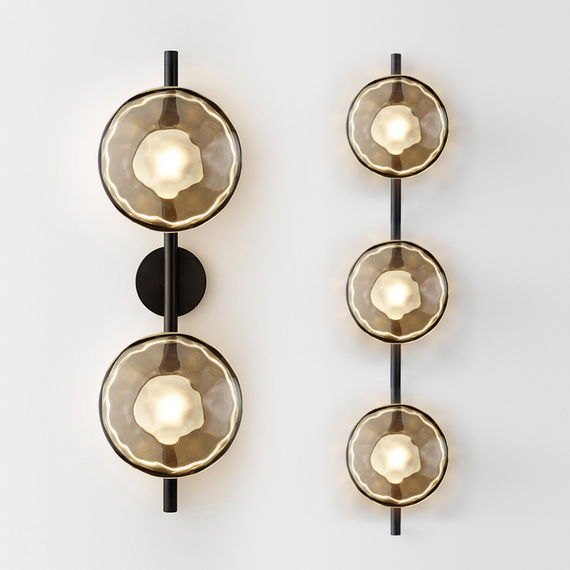 Nordic Designer Post-Modern Background Wall Lamp Corridor Staircase Bedroom Bedside Hotel Glass Art Wall Lamp