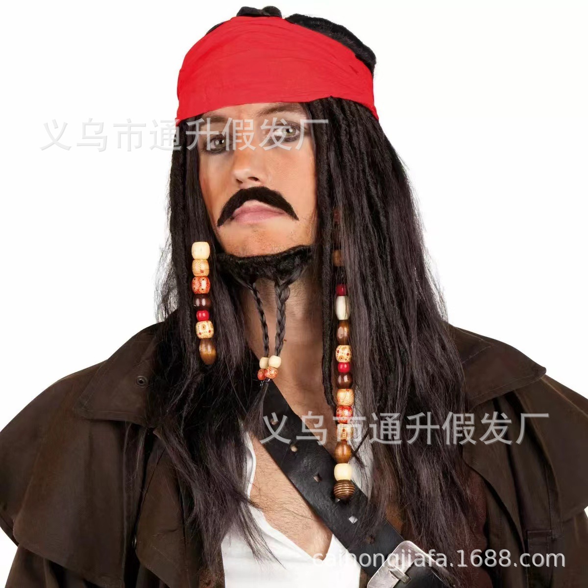 万圣节假发电影加勒比海盗 杰克船长JackSparrow cosplay厂家直销