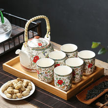 茶壺茶杯大號茶盤陶瓷青花瓷功夫提梁壺家用簡約茶具套裝廠家直銷