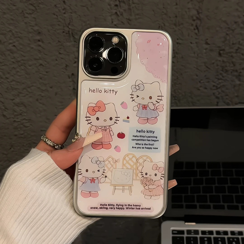 絵kitty猫はアップルiPhone15/16携帯ケース14水凝13メッキ12かわいい11フレッシュ|undefined