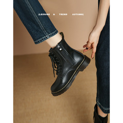 馬丁靴女2023新款秋冬季復古經典英倫風小短靴百搭休閒真皮潮