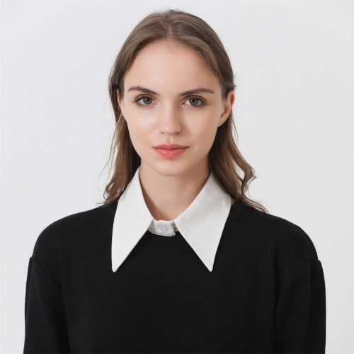 Korean Style Sheer Blouse Collar Decorative Fashion Compatible Collar for Children and Adults, Black and White Single Collar