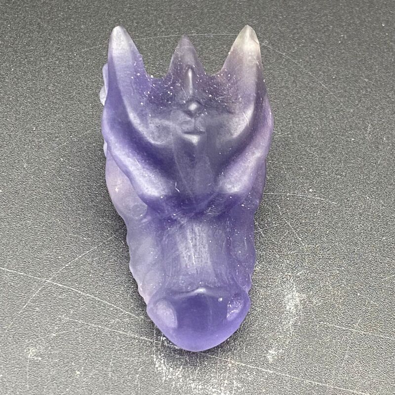 天然萤石狼头精品水晶手工雕刻件桌面摆件手工雕刻件装饰 图 7