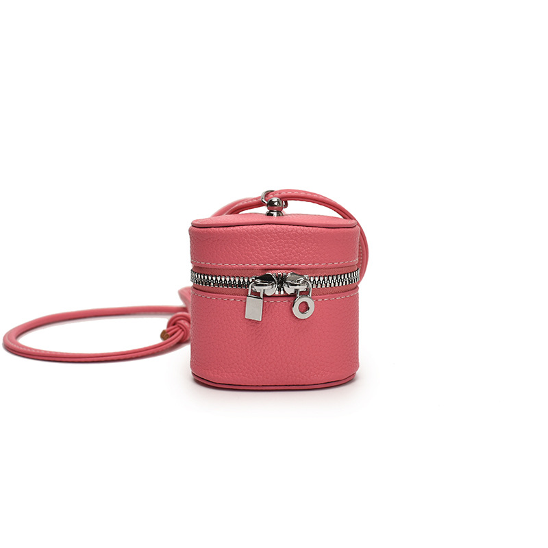 Bolso de hombro para niña coreana simple color sólido mini lindo bolso de cubo para bebé 2025 nuevo bolso de auriculares para niños marea