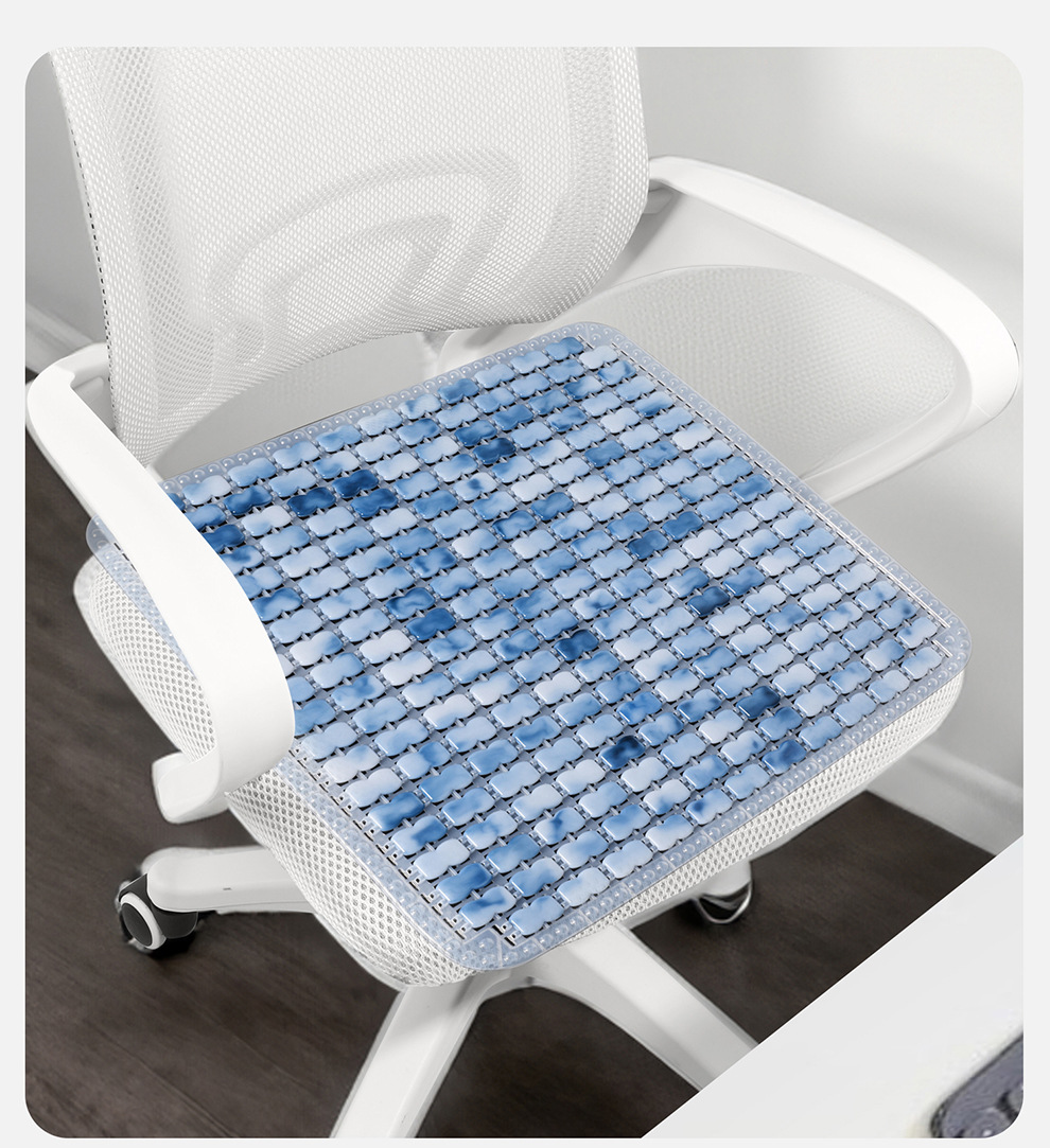 Resin Breathable Mahjong Imitation Jade Tpe Gel Car Seat Cushion Summer Cooling Pad Office Chair Cushion for Long Sitting