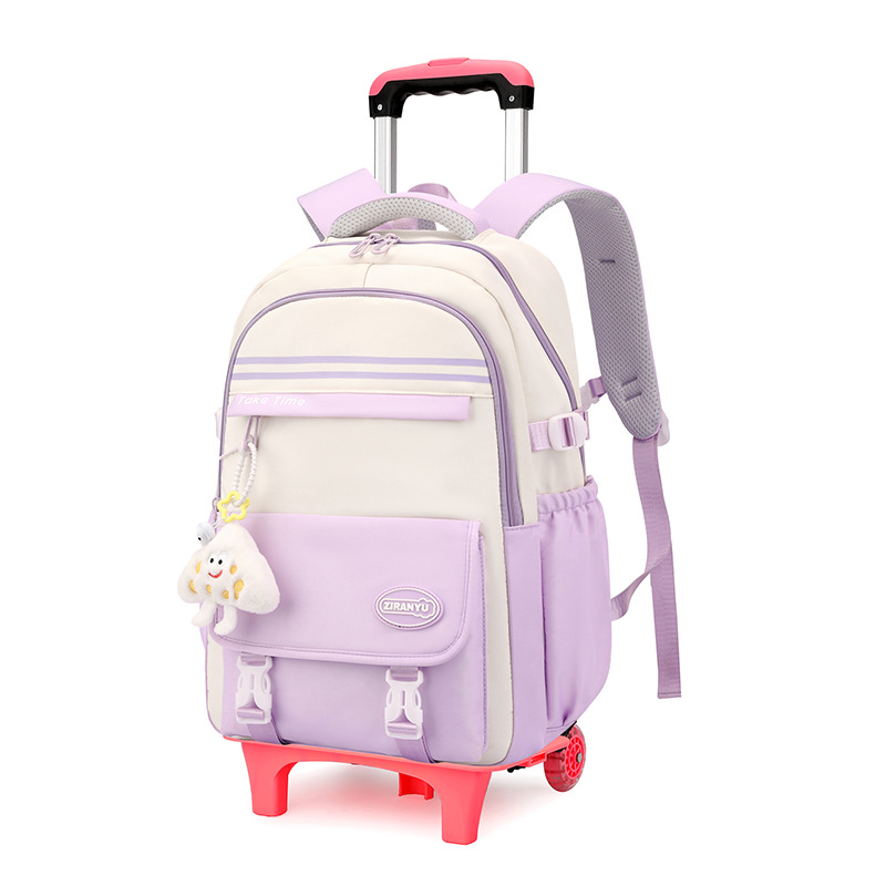 Pescado natural estilo coreano estudiantes de grado 3 - 6 bolsas escolares de varilla de tracción, bolsas escolares de moda ligeras de gran capacidad de estudiantes de secundaria